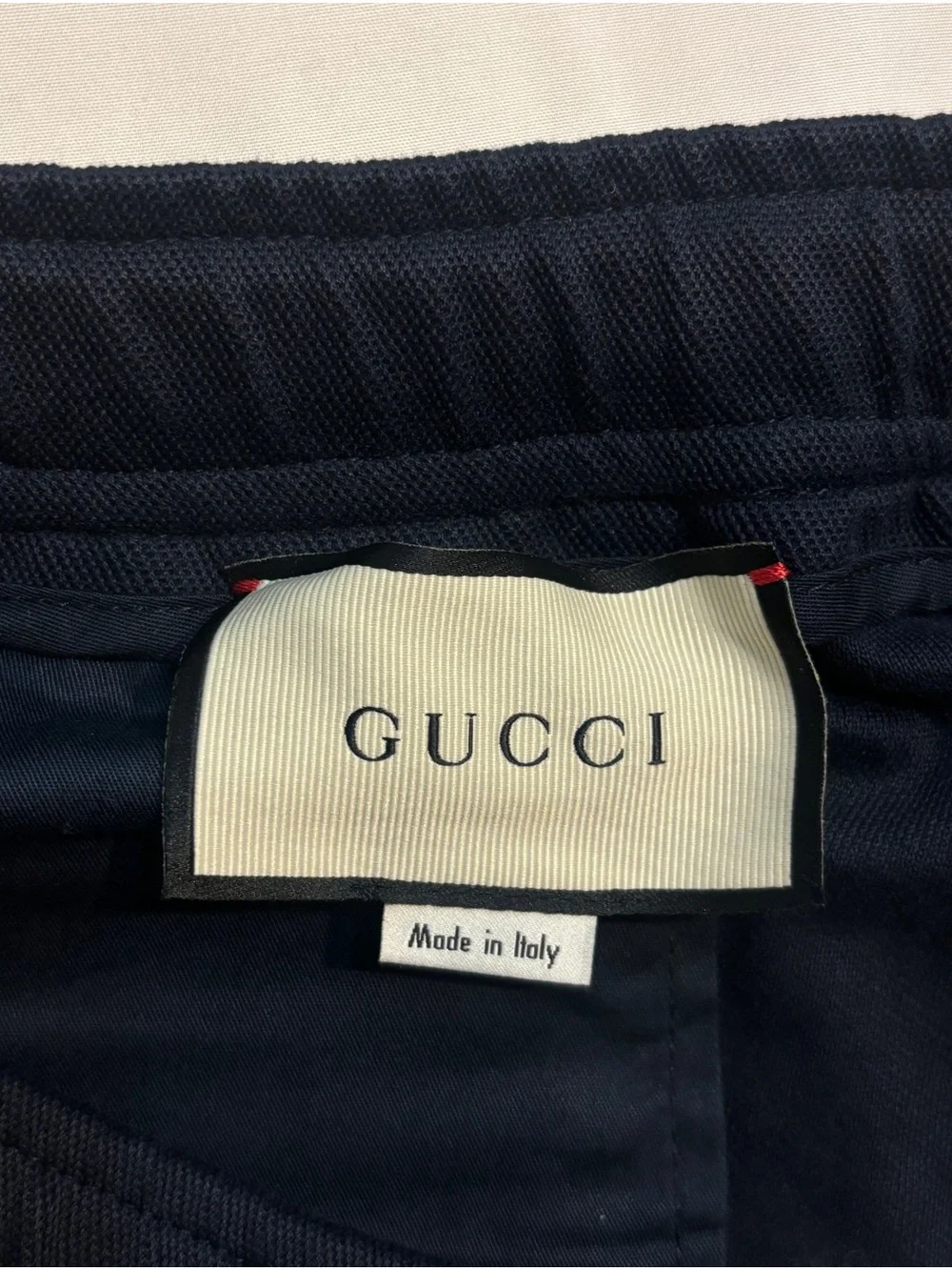 Gucci Logo Tape Runway Pants Midnight Navy Red🔥